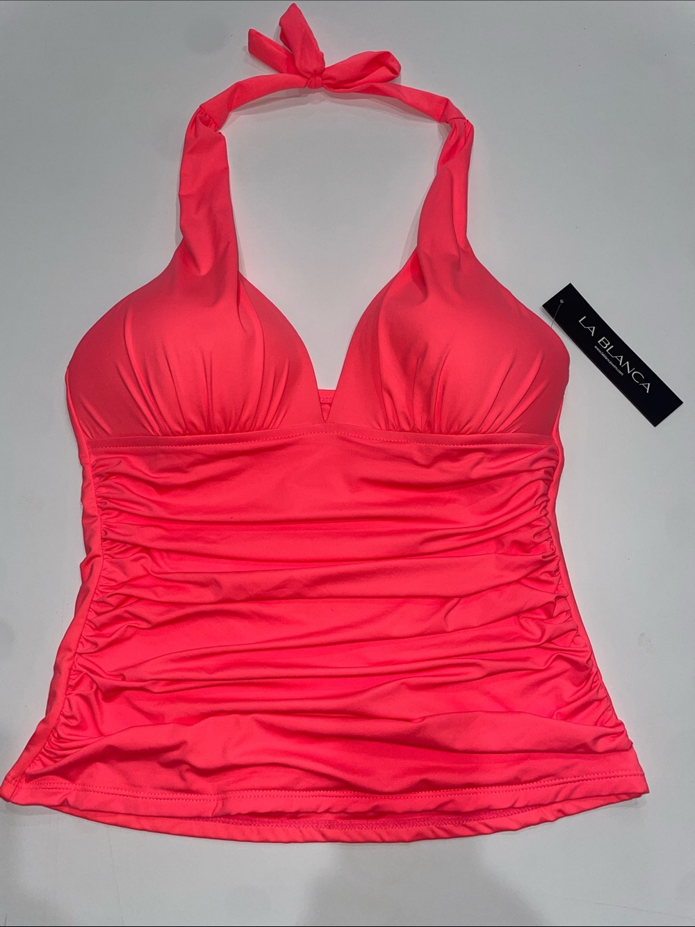 Island Goddess Halter Tankini Top - Coral Reef pink NWT Soze 10 neon
